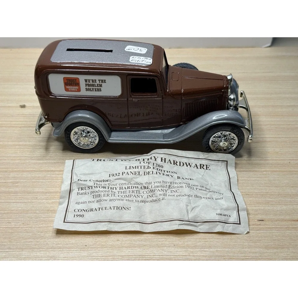 ERTL 1932 Ford Panel Delivery Truck Coin Bank Trustworthy Hardware LE